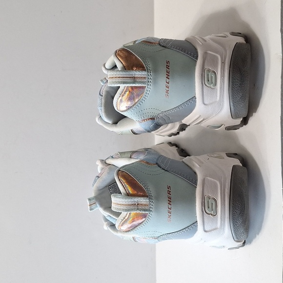 Skechers Light Blue Multicolor Retro Athleisure D'Lites Low Top Sneakers Size 10 - Picture 7 of 11